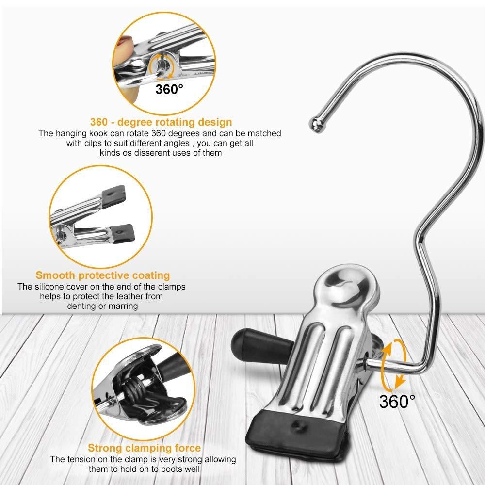 Laundry Hook Boot Hanging Hold Clips Pack of 10 - Wishlect