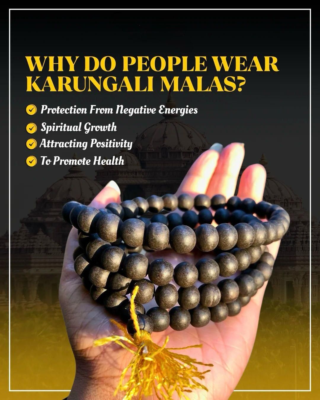 Original Karungali Mala 108 Beads Ebony Wood - Wishlect
