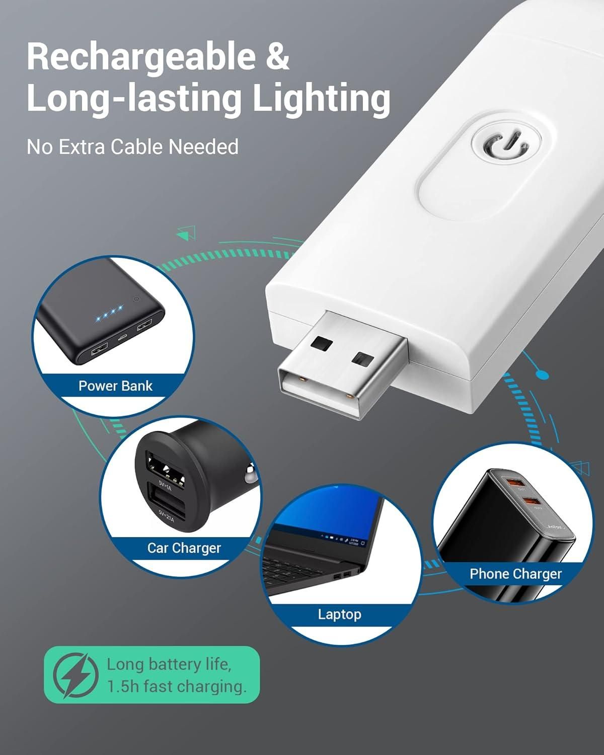 Usb Rechargeable Book Reading Light With Brightness Adjustable For Eye - Protection - Wishlect