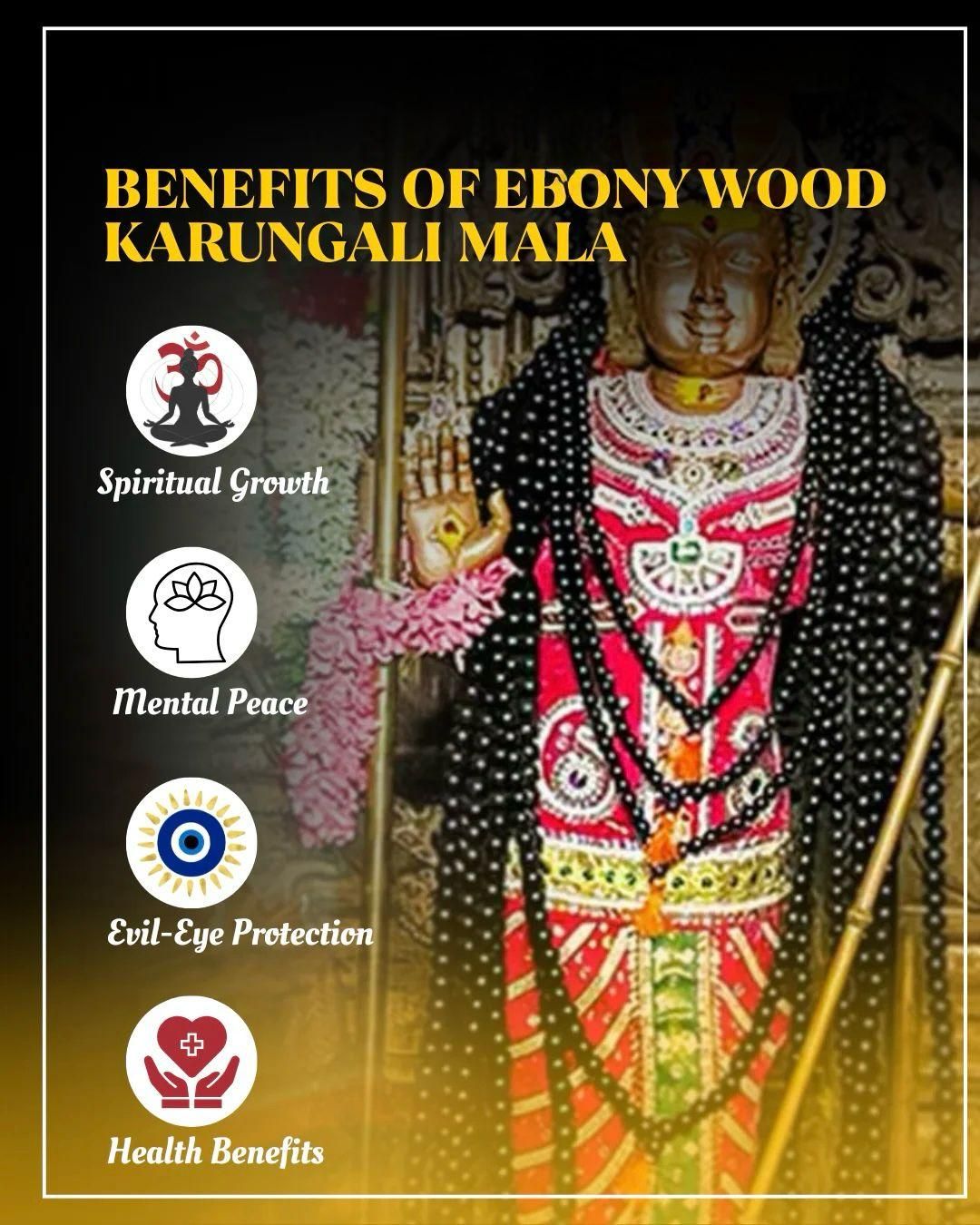 Original Karungali Mala 108 Beads Ebony Wood - Wishlect