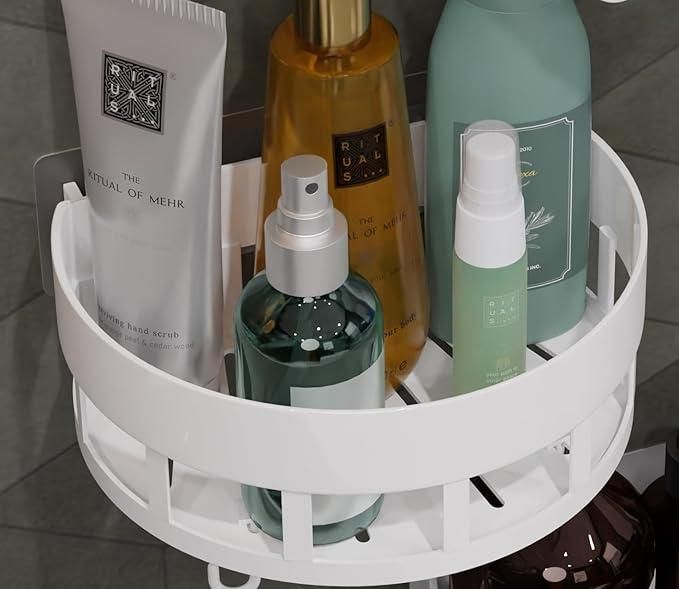 Bathroom Shelves with Hooks (Pack of 2) - Wishlect