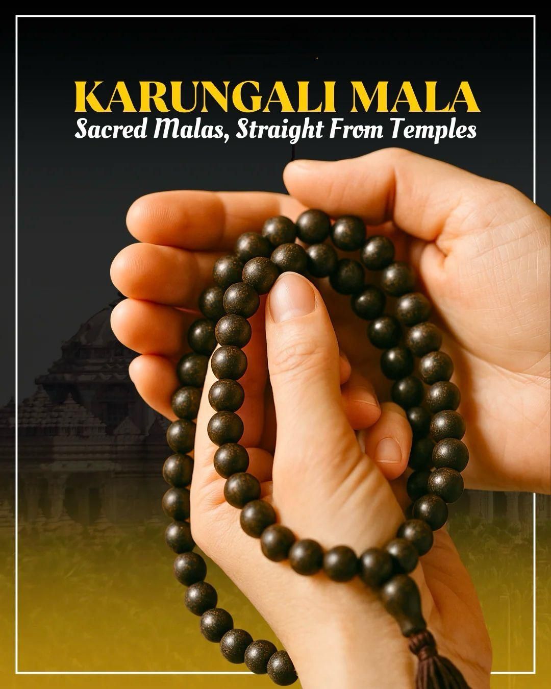Original Karungali Mala 108 Beads Ebony Wood - Wishlect