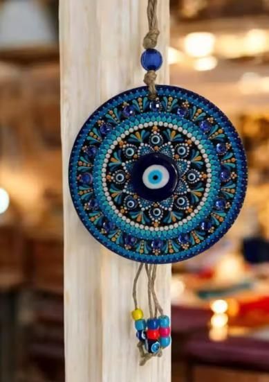 Handcrafted Evil Eye Wall Hanging for Home Decor ? Nazar Battu Protection Charm - Wishlect