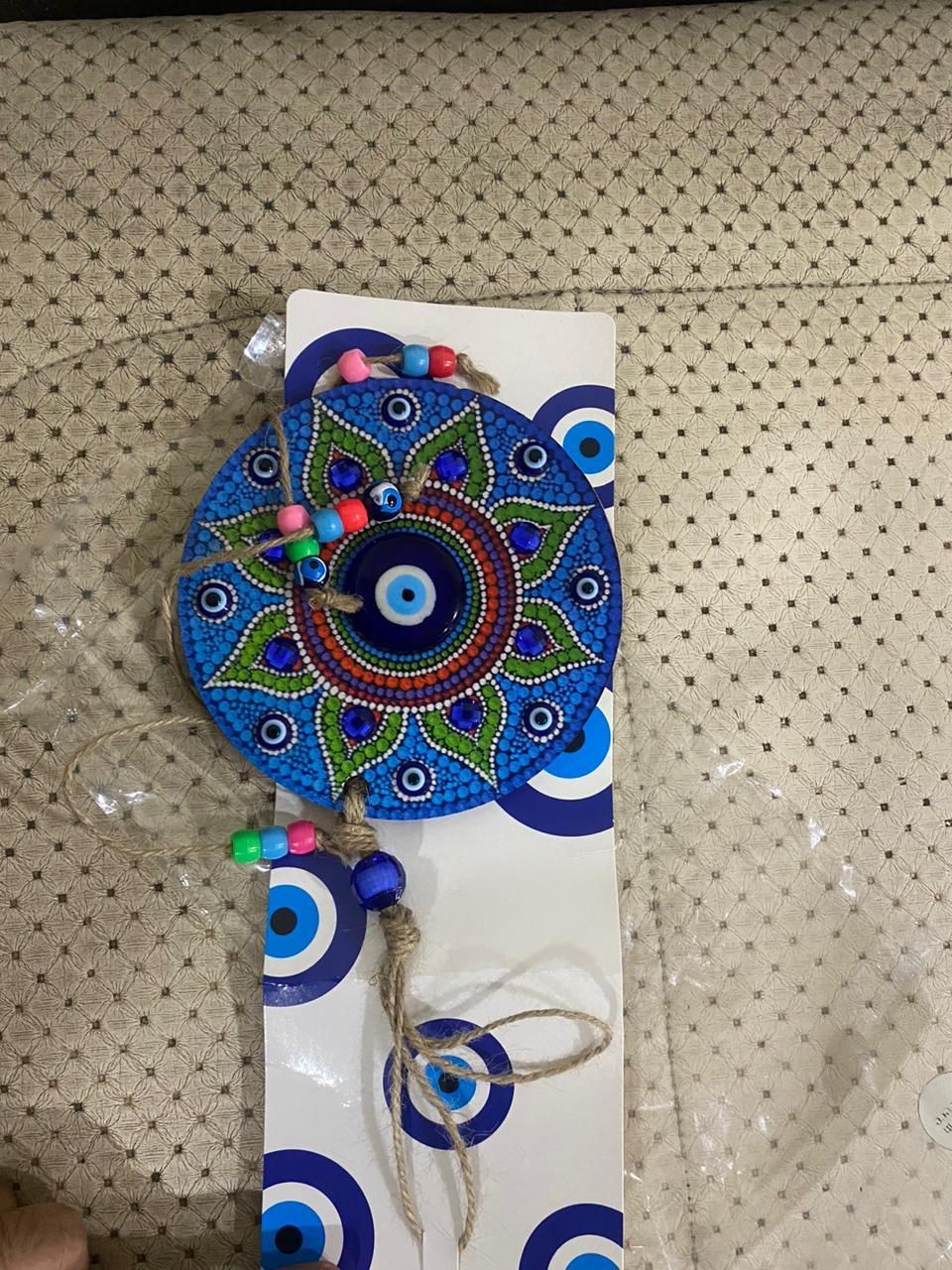 Handcrafted Evil Eye Wall Hanging for Home Decor ? Nazar Battu Protection Charm - Wishlect