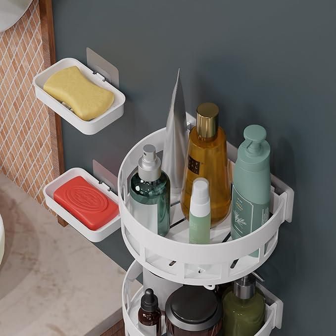 Bathroom Shelves with Hooks (Pack of 2) - Wishlect