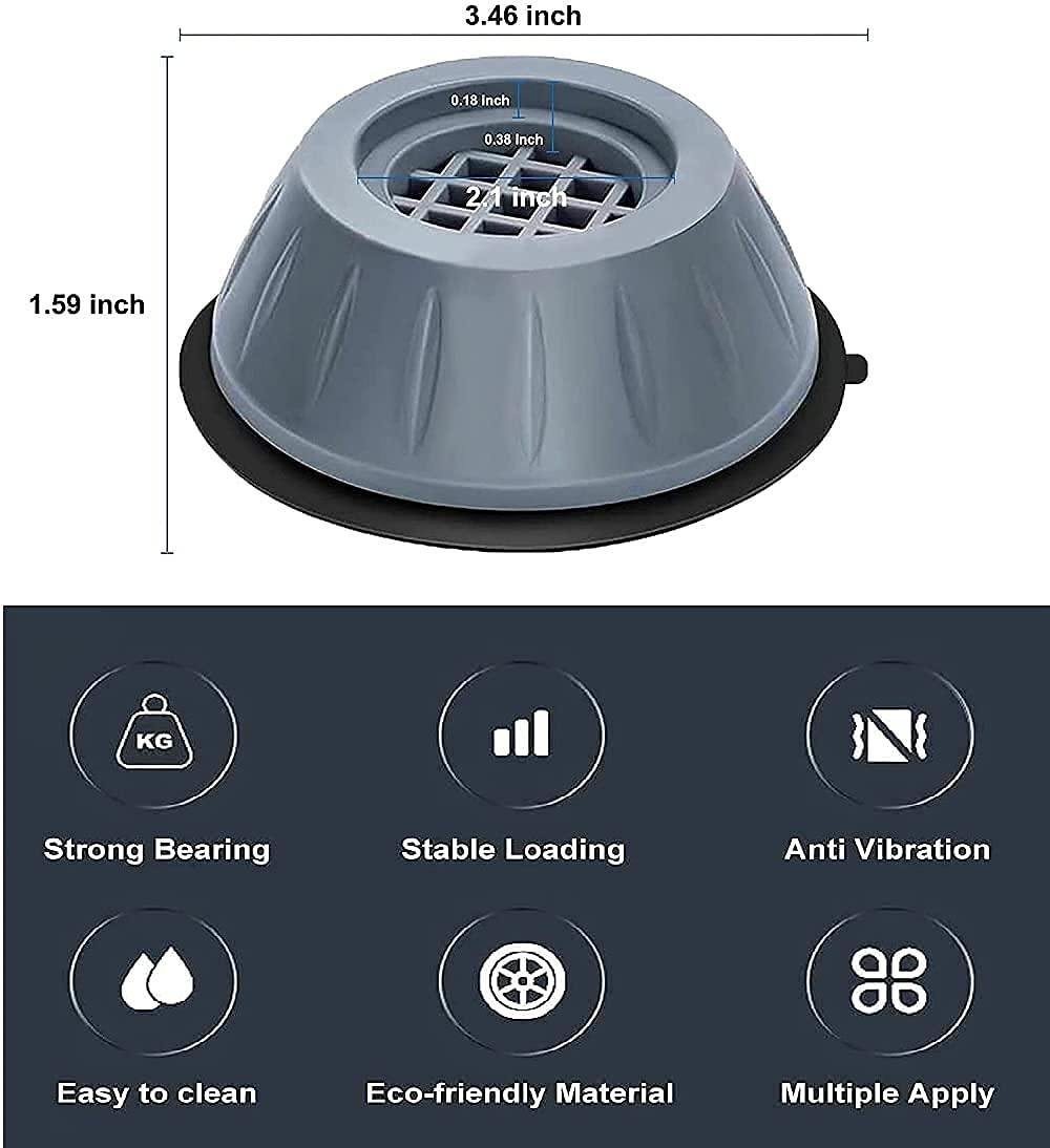 Anti Vibration Pad - Anti - vibration Pads For Washing Machine - 4 Pcs Shock Proof Feet For Washer ? Dryer, Great For Home, Laundry Room, Kitchen, Washer, Dryer, Table, Chair, Sofa, Bed (4 Units) - Wishlect