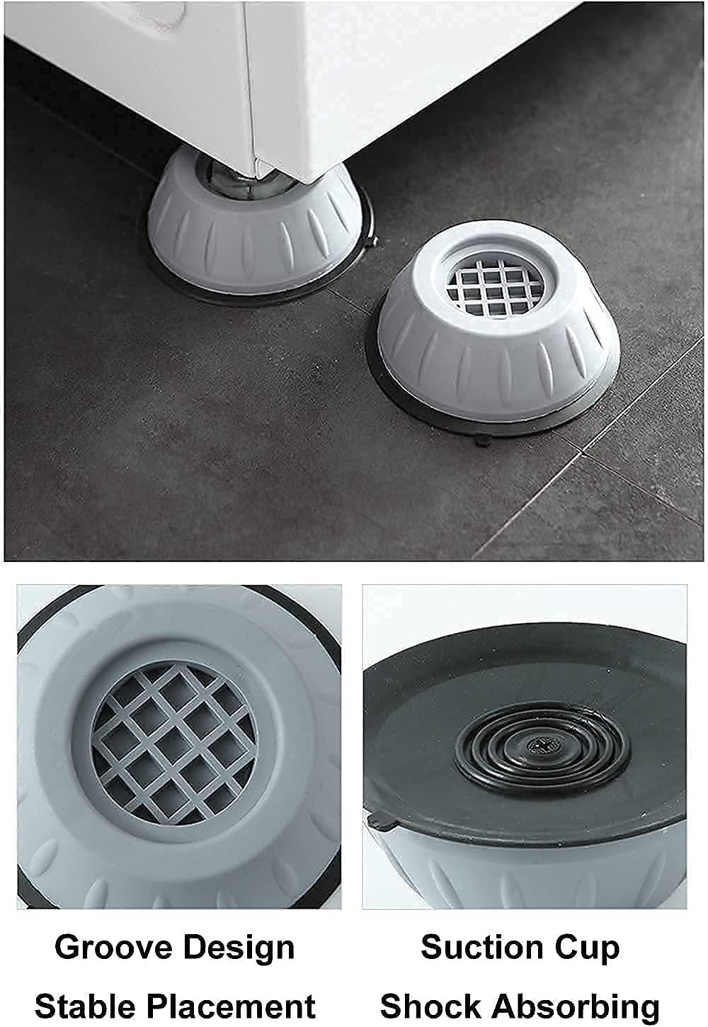 Anti Vibration Pad - Anti - vibration Pads For Washing Machine - 4 Pcs Shock Proof Feet For Washer ? Dryer, Great For Home, Laundry Room, Kitchen, Washer, Dryer, Table, Chair, Sofa, Bed (4 Units) - Wishlect