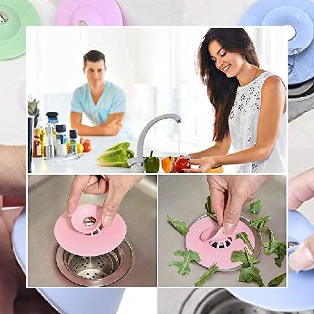 Silicone Household Kitchen Sink Strainer (Random Color) (Pack of 3) - Wishlect