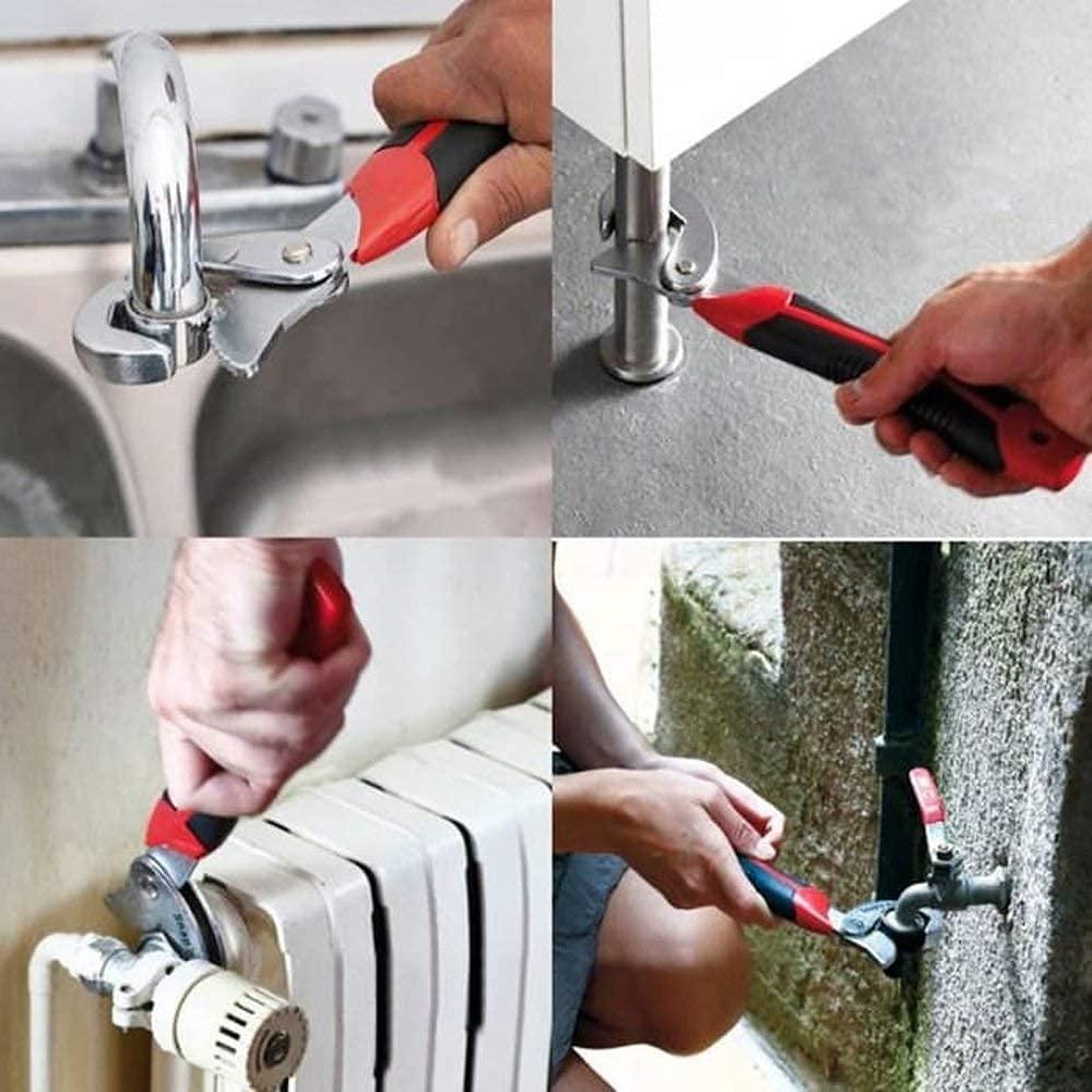 Stainless Steel Socket Adjustable Multi Function Wrench Spanner Set Tools (Pack of 2) - Wishlect