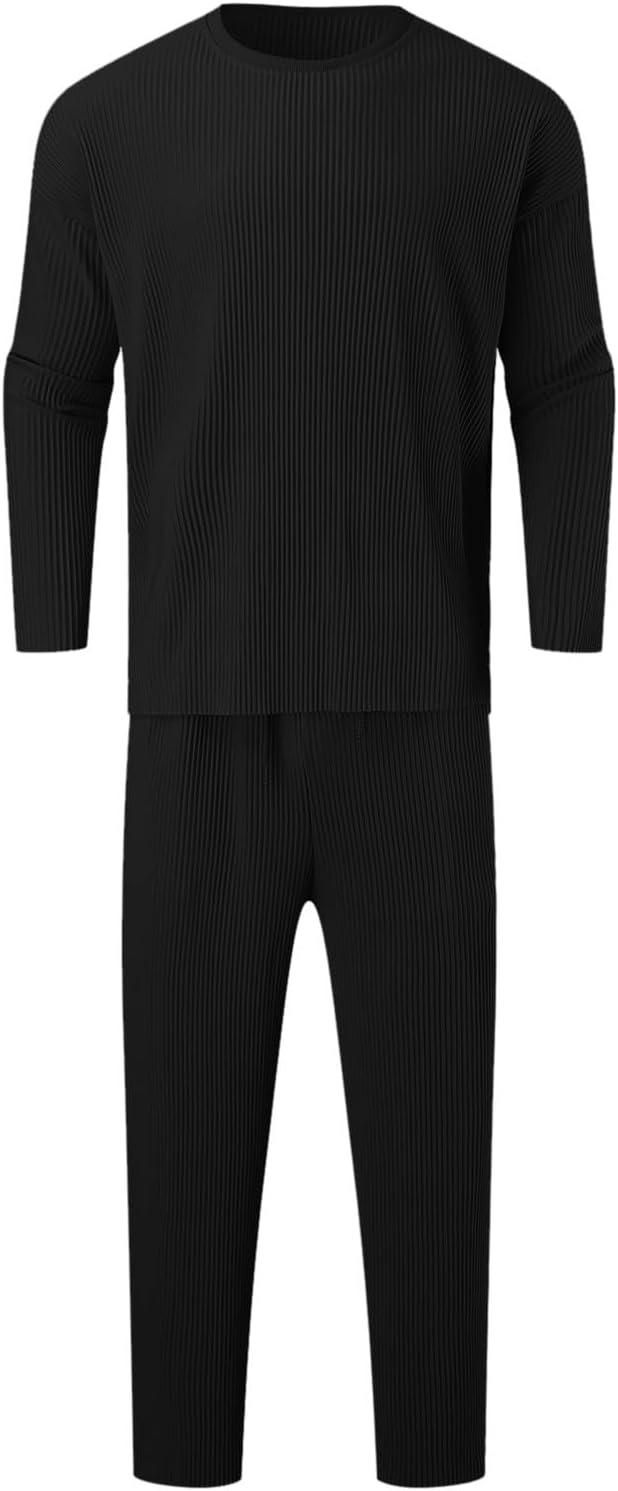 Men's Solid Round Neck Co - ord Set - Wishlect