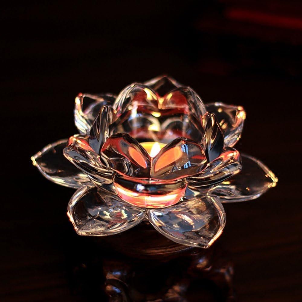Glass Lotus Flower Tea Light Candle Holder Set - Wishlect