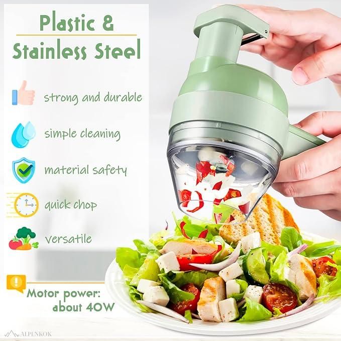 4 in 1 Portable Electric Vegetable Cutter Set - Wishlect