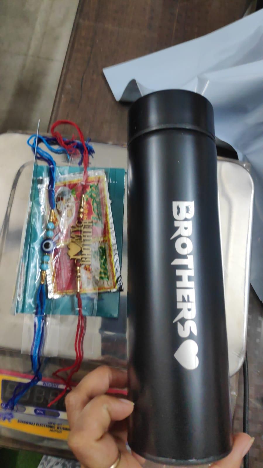 Brother Temp Bottle With 2 Rakhi (Pack of 1) - Wishlect