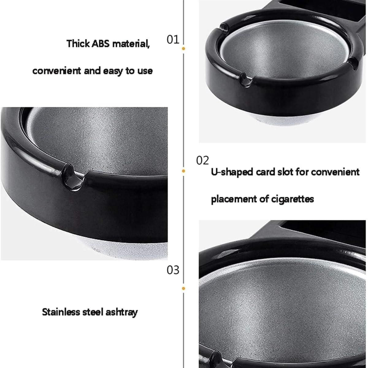 Stainless Steel Wall - Mounted Ashtray & Cigarette Lighter Storage Rack - Wishlect