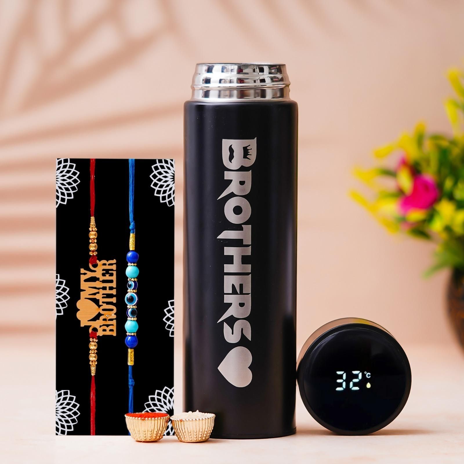 Brother Temp Bottle With 2 Rakhi (Pack of 1) - Wishlect