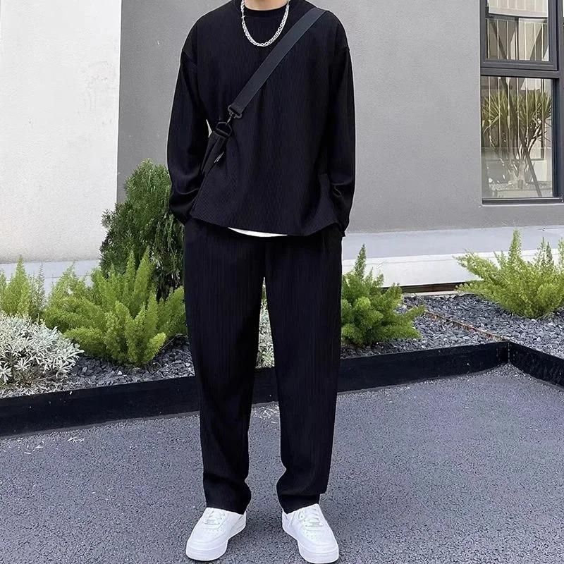 Men's Solid Round Neck Co - ord Set - Wishlect