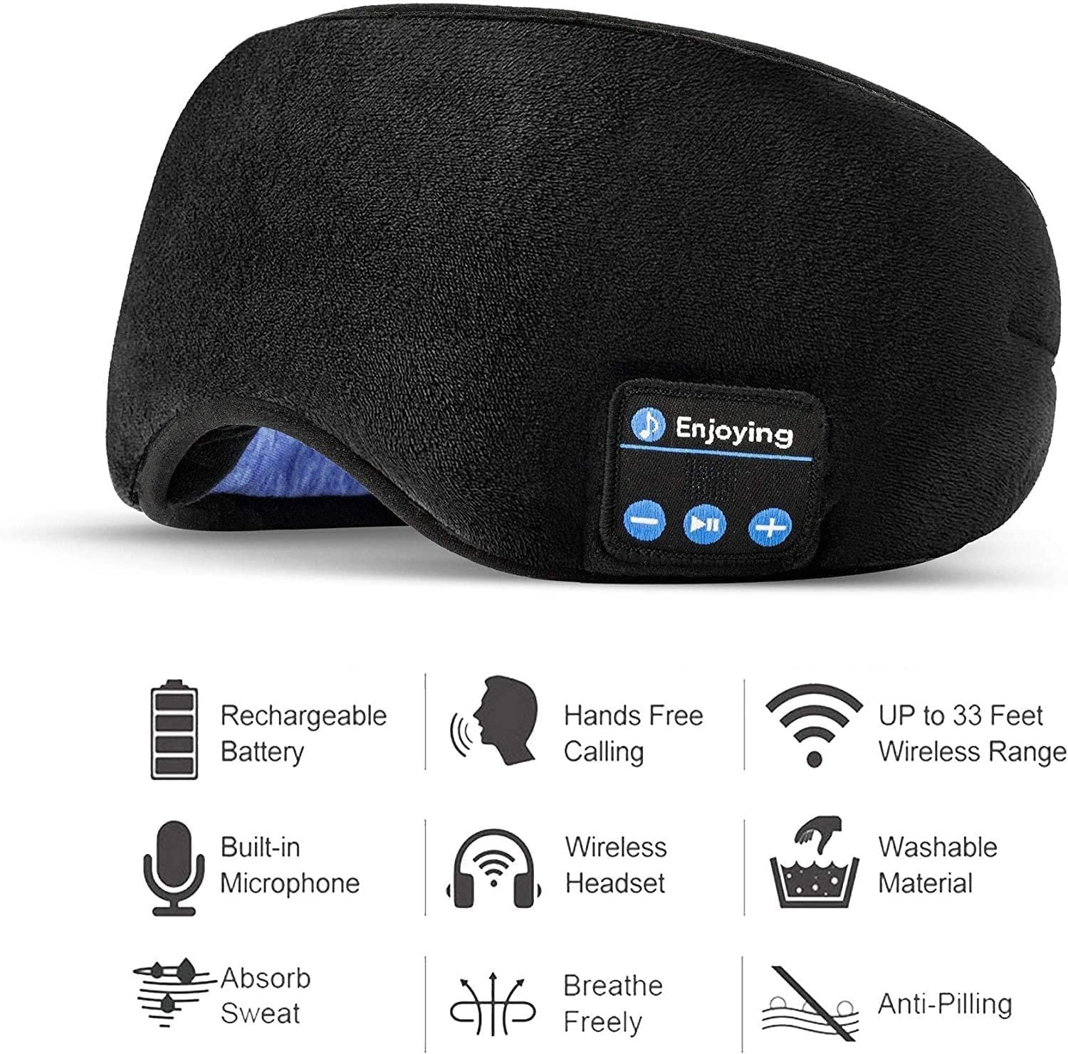 Wireless Bluetooth Eye Mask With Music - Wishlect