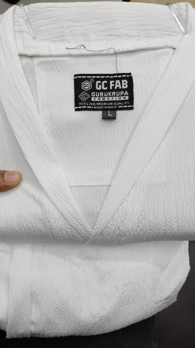 Men's Crinkled Co - Ord Set White - Wishlect