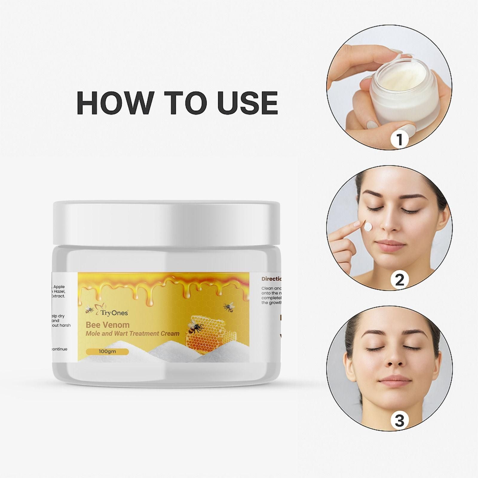 Bee Venom Mole and Wart Treatment Cream 100 gm Pack of 1 - Wishlect