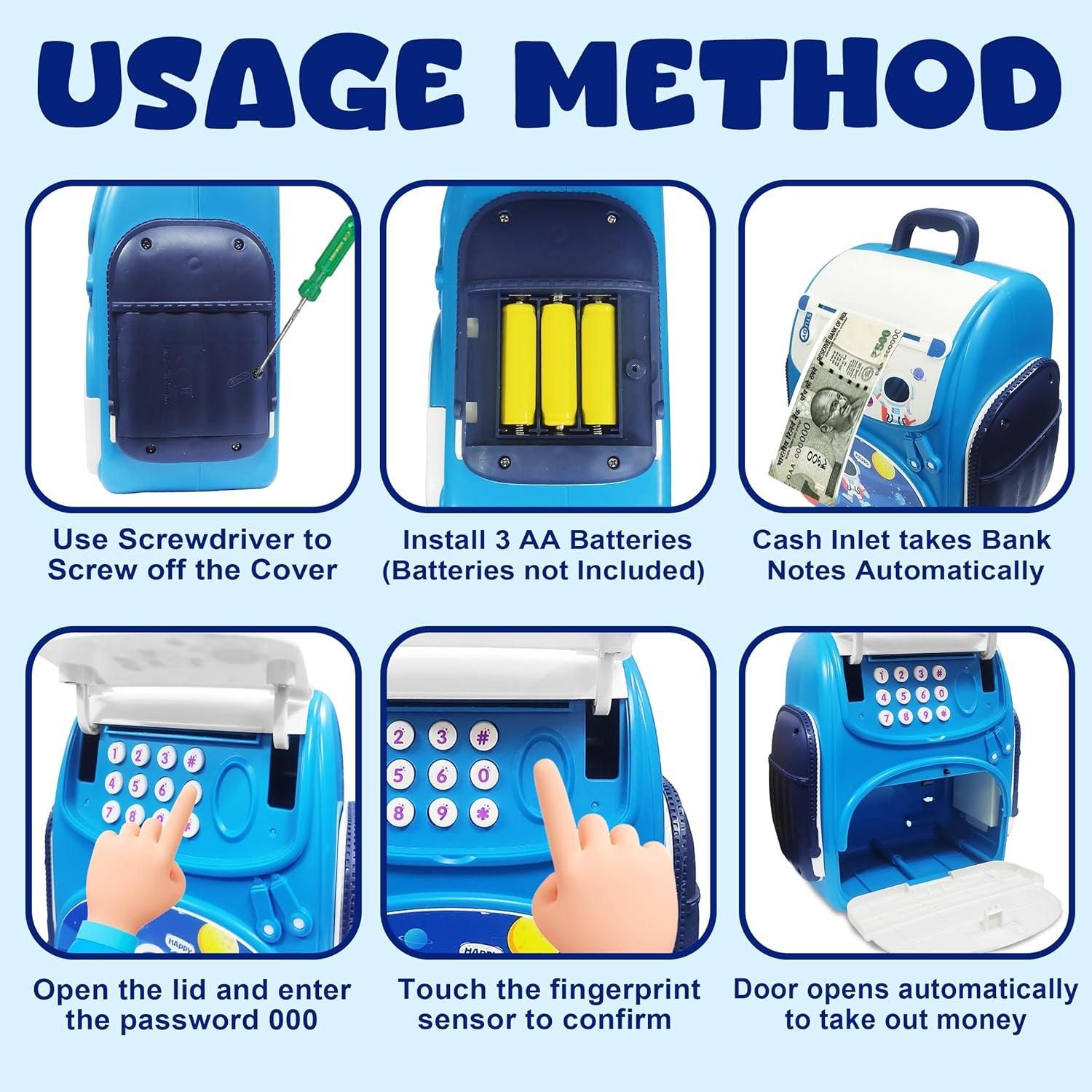 Modern Money Safe Musical Piggy Bank Toy for Kids and Adults - Wishlect