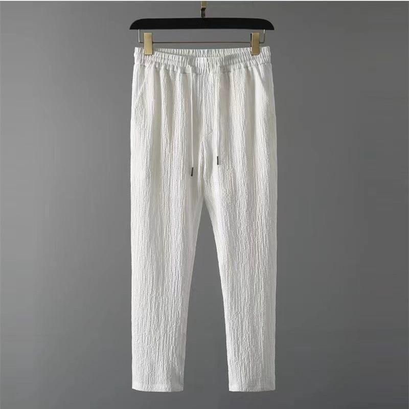 Men's Crinkled Co - Ord Set White - Wishlect