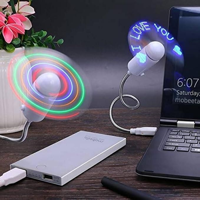 USB LED Fan with Programmable CD Customized Message - Wishlect