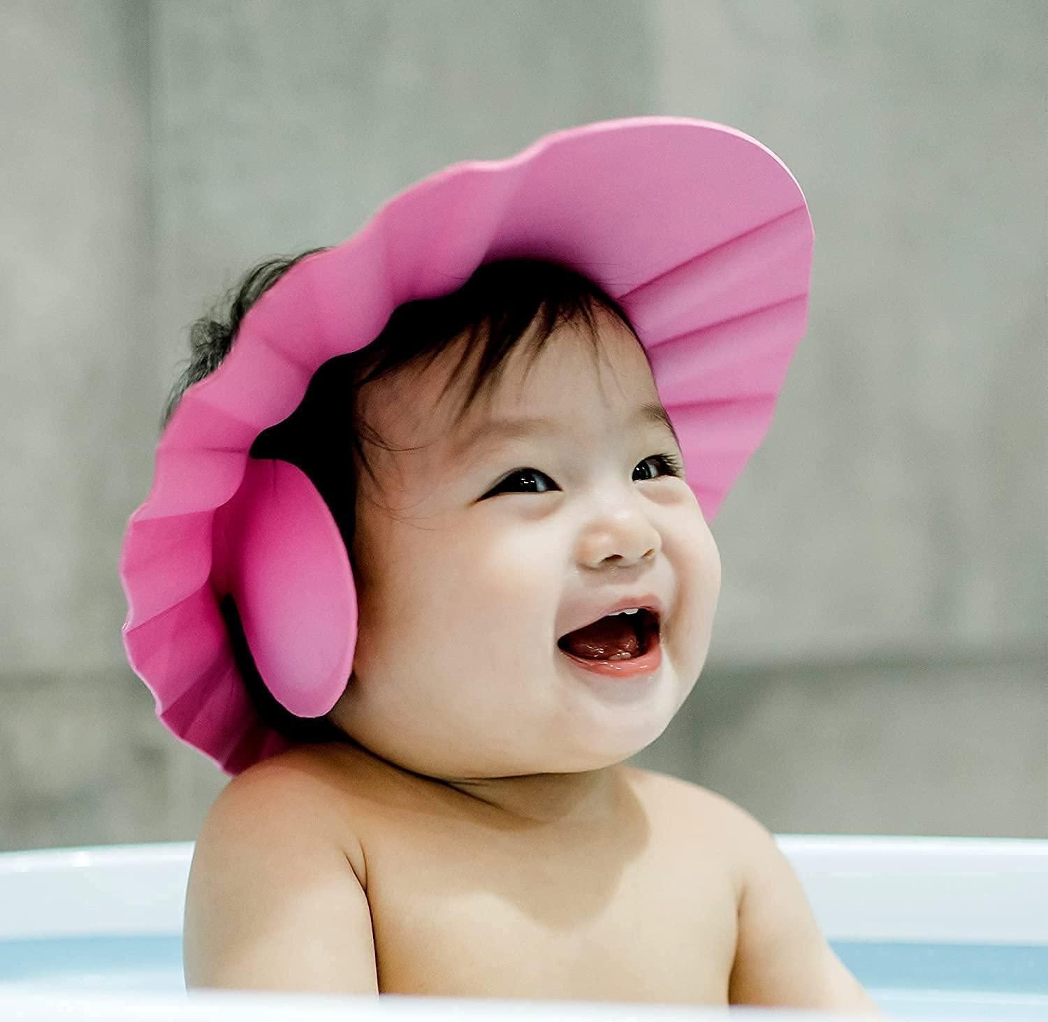 Baby Adjustable Safe Bathing Shower Cap (Pack of 2) - Wishlect
