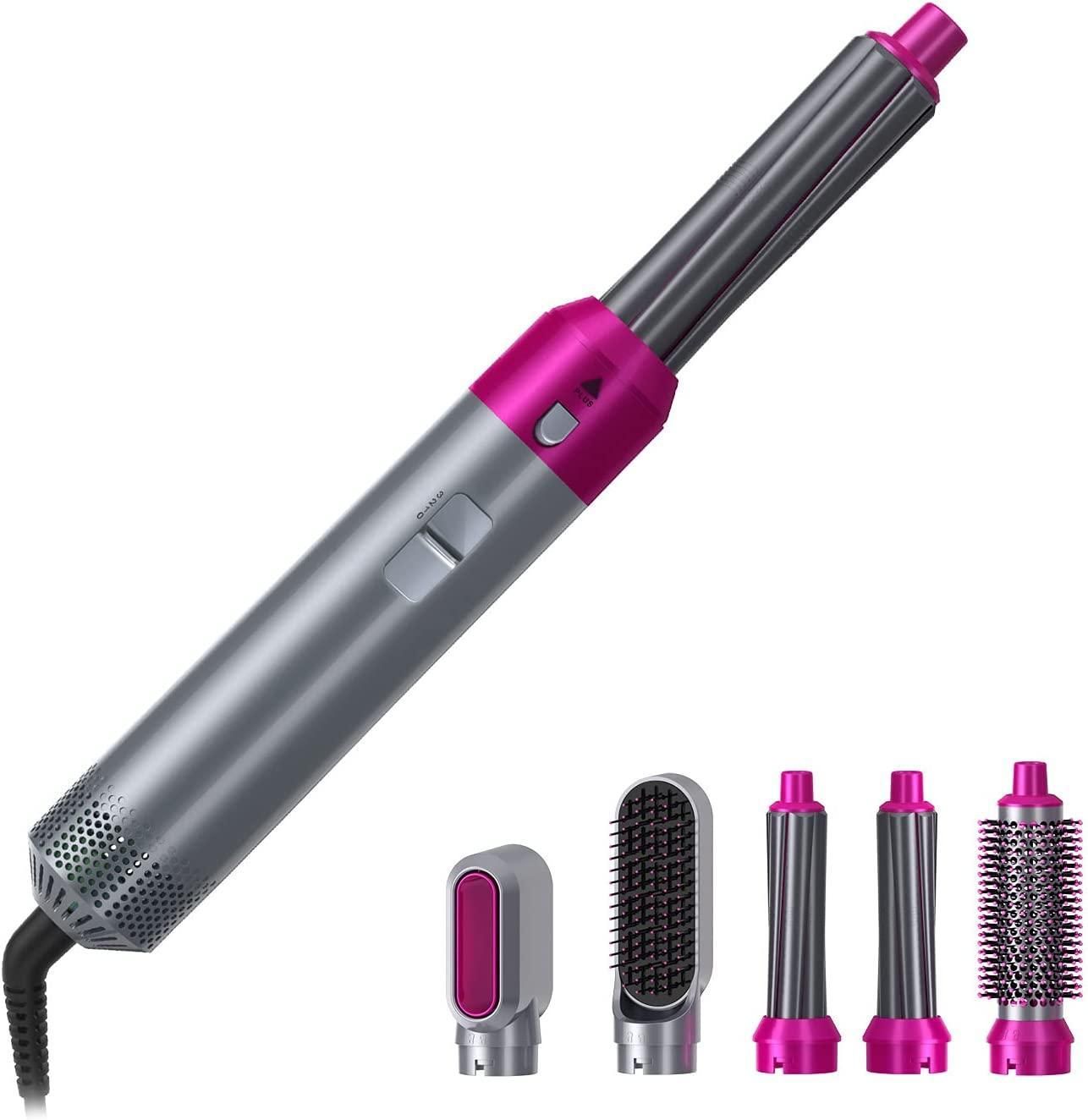 Muti - Functional 5 IN 1 Hair Styling Tool Detachable Hot Air Brush Hair Dryer with Comb - Wishlect