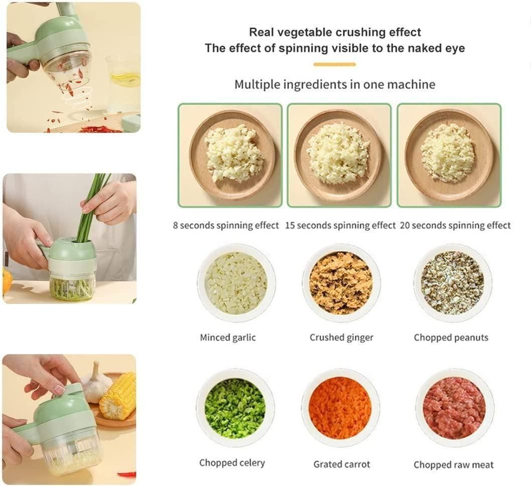 4 in 1 Portable Electric Vegetable Cutter Set - Wishlect