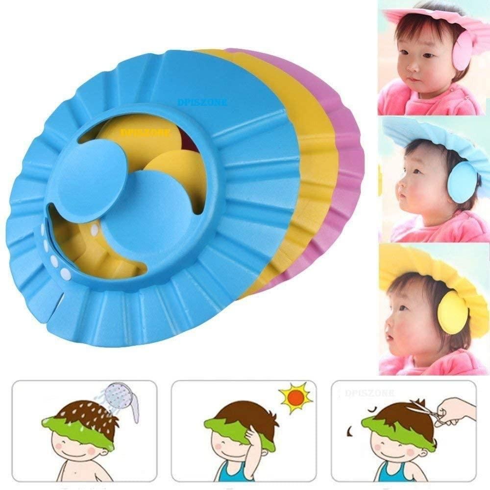 Baby Adjustable Safe Bathing Shower Cap (Pack of 2) - Wishlect