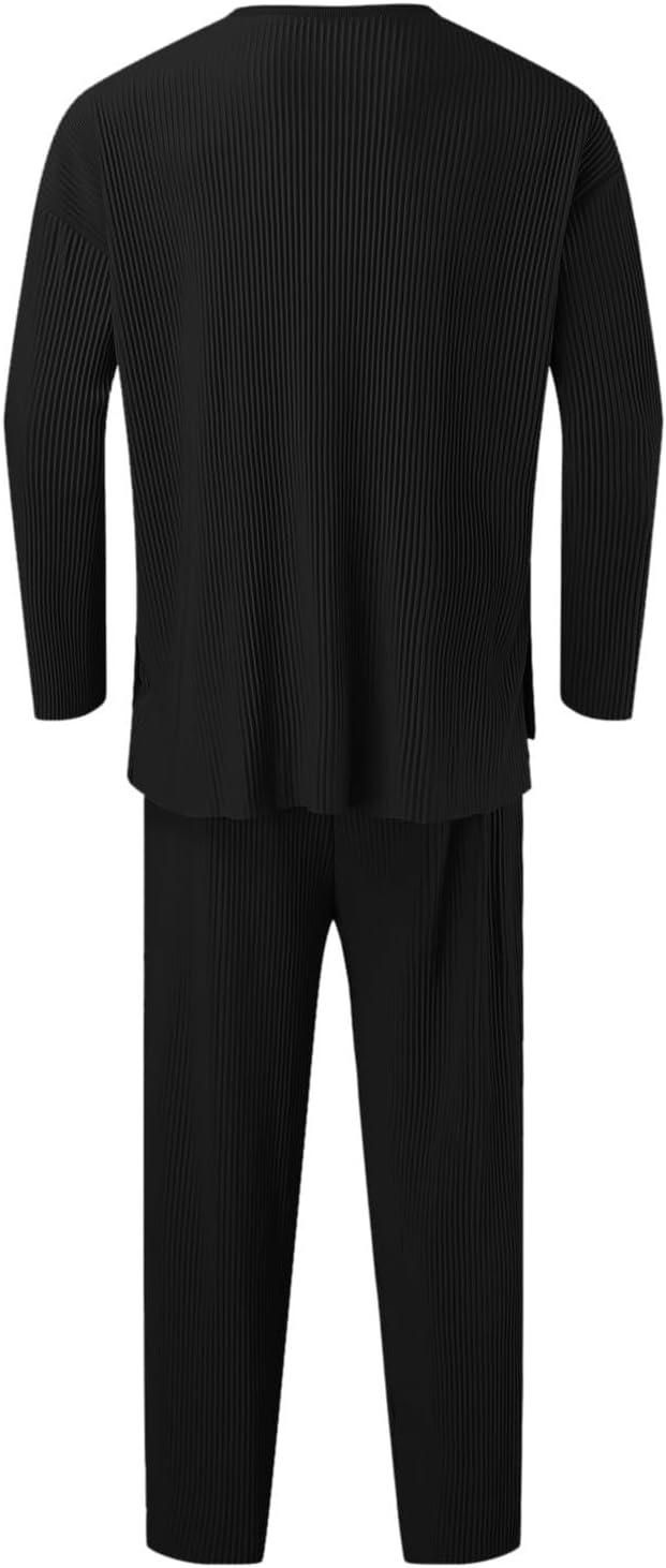 Men's Solid Round Neck Co - ord Set - Wishlect