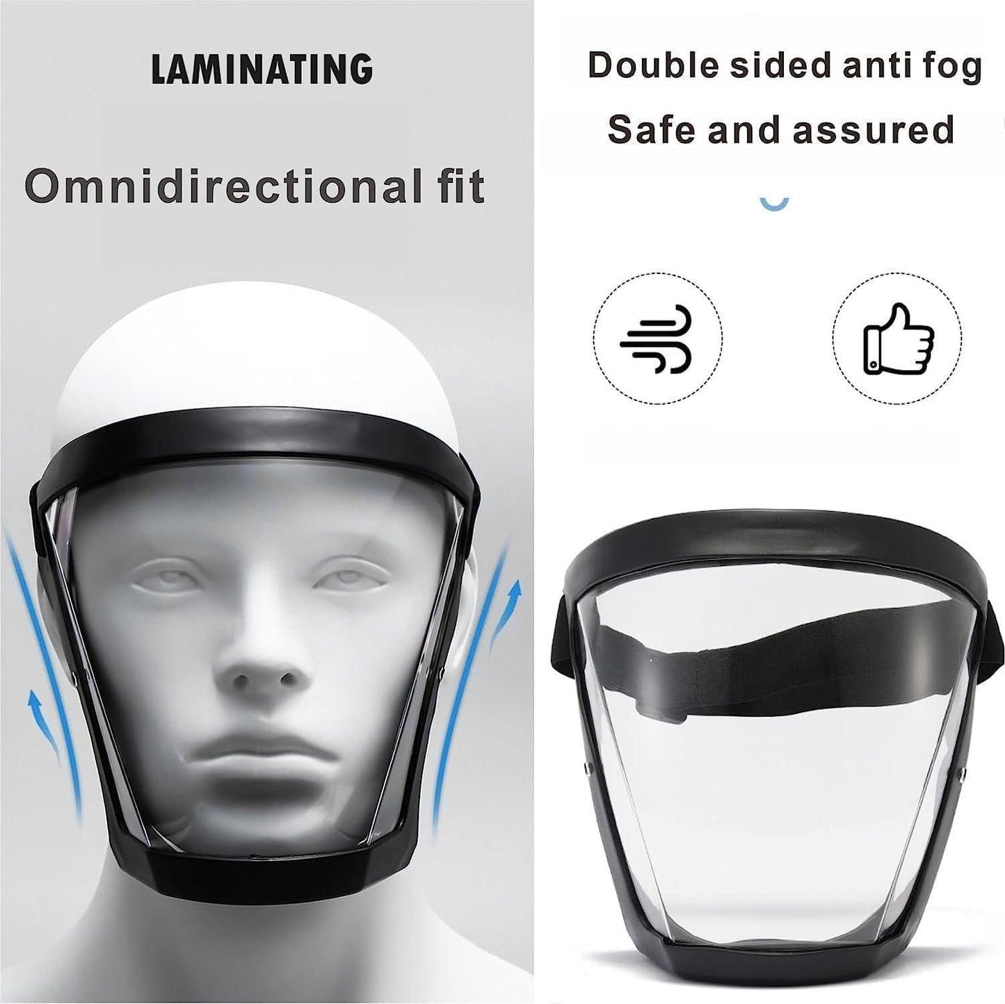 Full Face Anti - Fog Transparent Face Mask - Wishlect