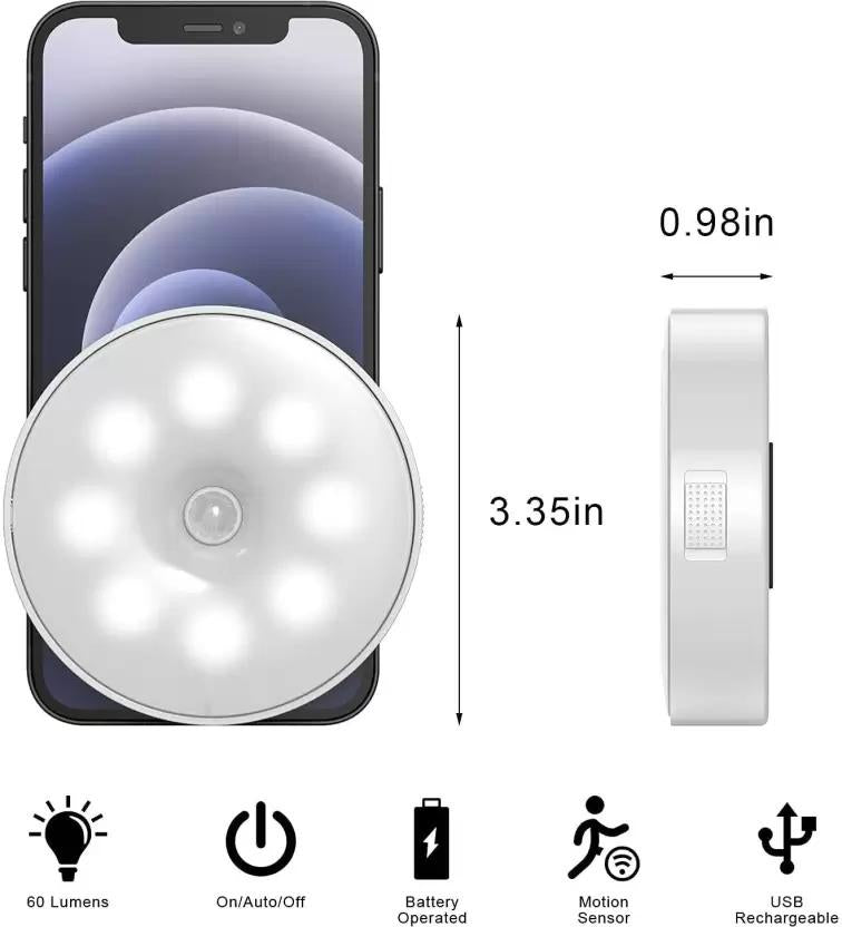 Motion Sensor Light for Home with USB Charging Wireless Self Adhesive LED Night Light - Wishlect