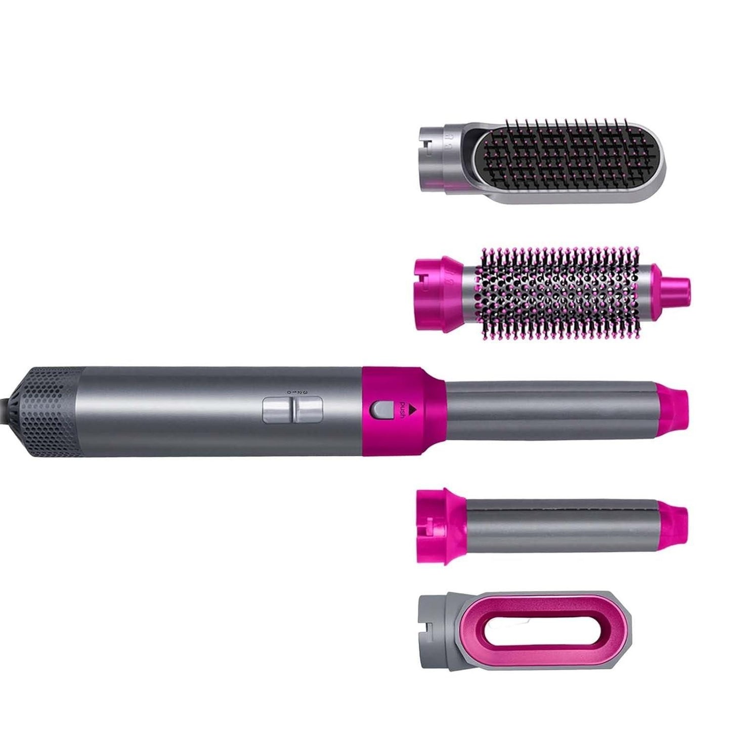 Muti - Functional 5 IN 1 Hair Styling Tool Detachable Hot Air Brush Hair Dryer with Comb - Wishlect