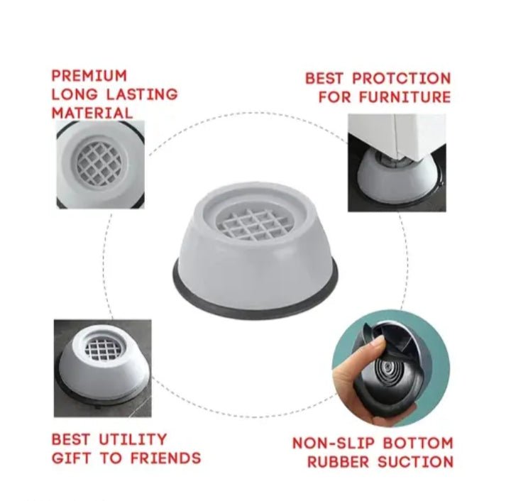 Anti Vibration Pad - Anti - vibration Pads For Washing Machine - 4 Pcs Shock Proof Feet For Washer ? Dryer, Great For Home, Laundry Room, Kitchen, Washer, Dryer, Table, Chair, Sofa, Bed (4 Units) - Wishlect