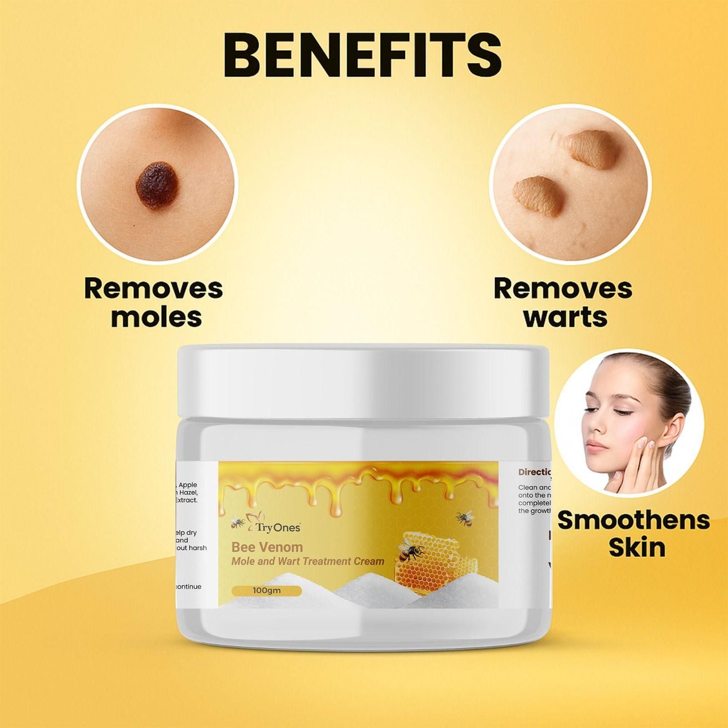 Bee Venom Mole and Wart Treatment Cream 100 gm Pack of 1 - Wishlect
