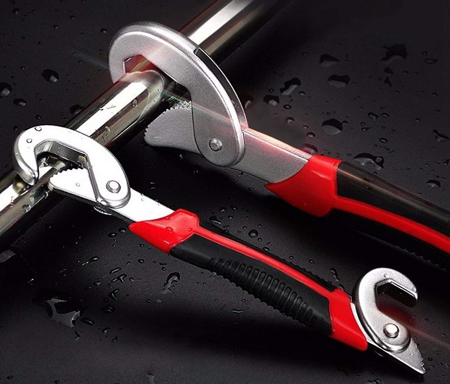 Stainless Steel Socket Adjustable Multi Function Wrench Spanner Set Tools (Pack of 2) - Wishlect