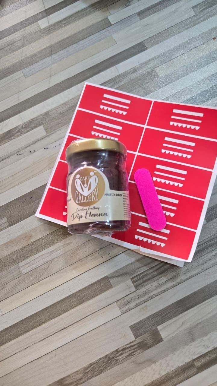 Dip Henna Instant Red Colour Mehendi Paste | For Finger Tips With 3 Types Henna Tattoo Stickers - Wishlect