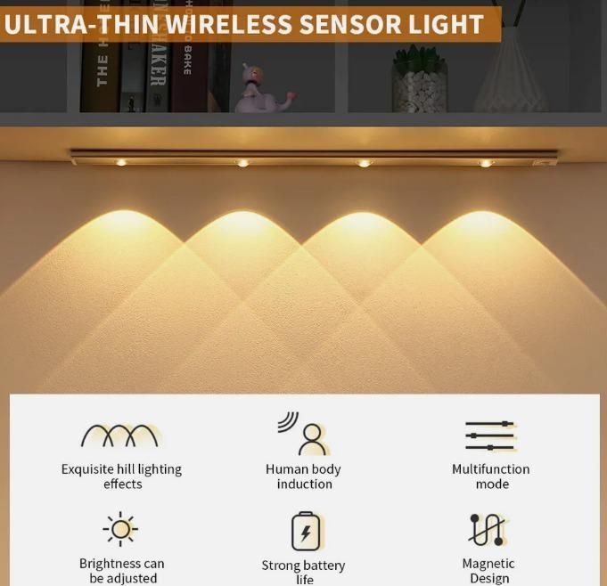 LED PIR Motion Sensor Cabinet With USB Rechargeble - Wishlect