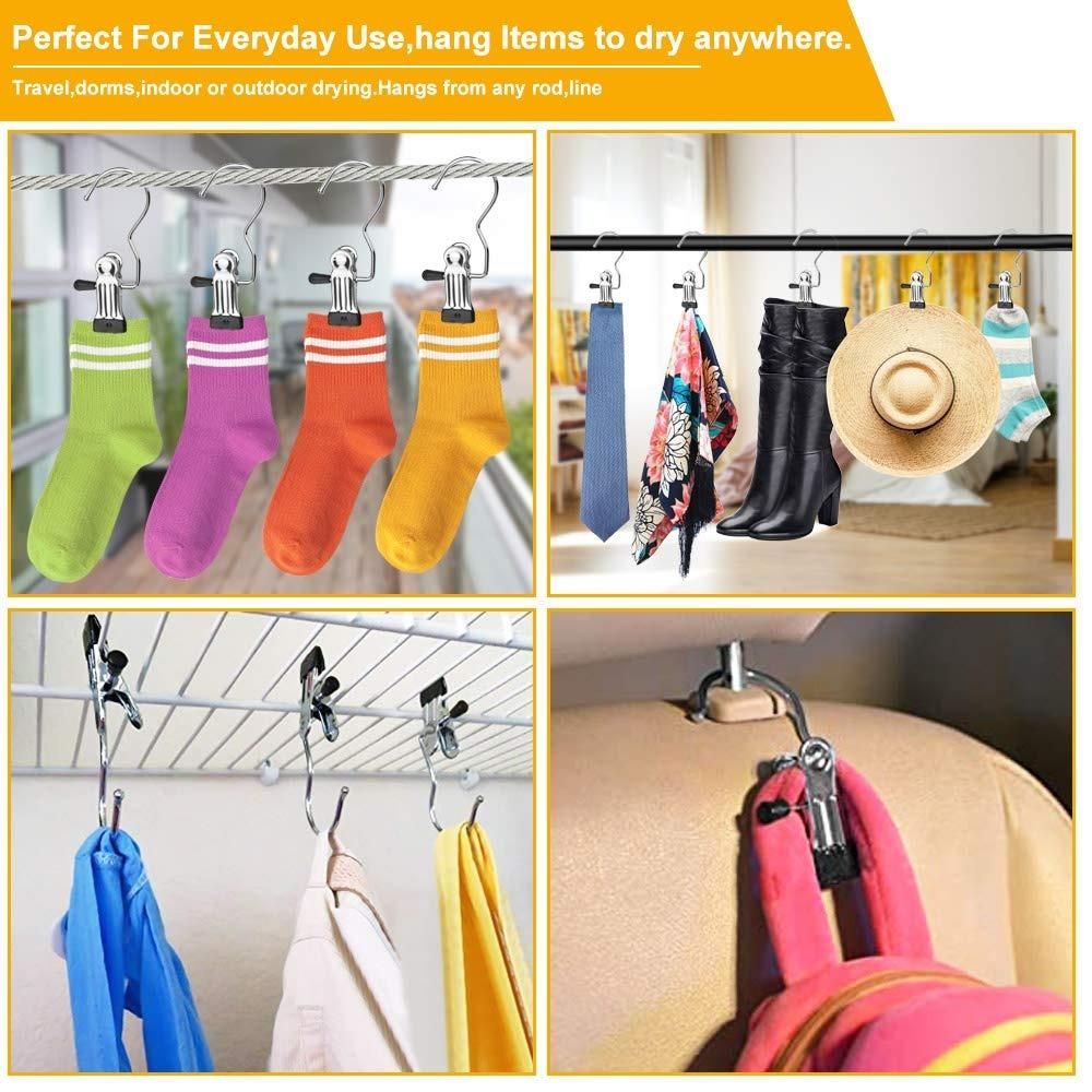 Laundry Hook Boot Hanging Hold Clips Pack of 10 - Wishlect
