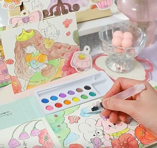Cartoon Art Coloring Painting Set for Kid's - Wishlect