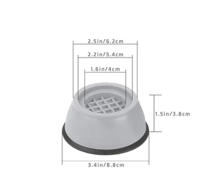 Anti Vibration Pad - Anti - vibration Pads For Washing Machine - 4 Pcs Shock Proof Feet For Washer ? Dryer, Great For Home, Laundry Room, Kitchen, Washer, Dryer, Table, Chair, Sofa, Bed (4 Units) - Wishlect